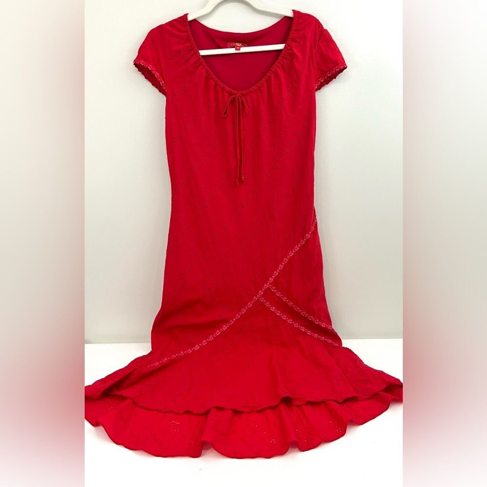 Vintage Sangria Eyelet Dress Medium